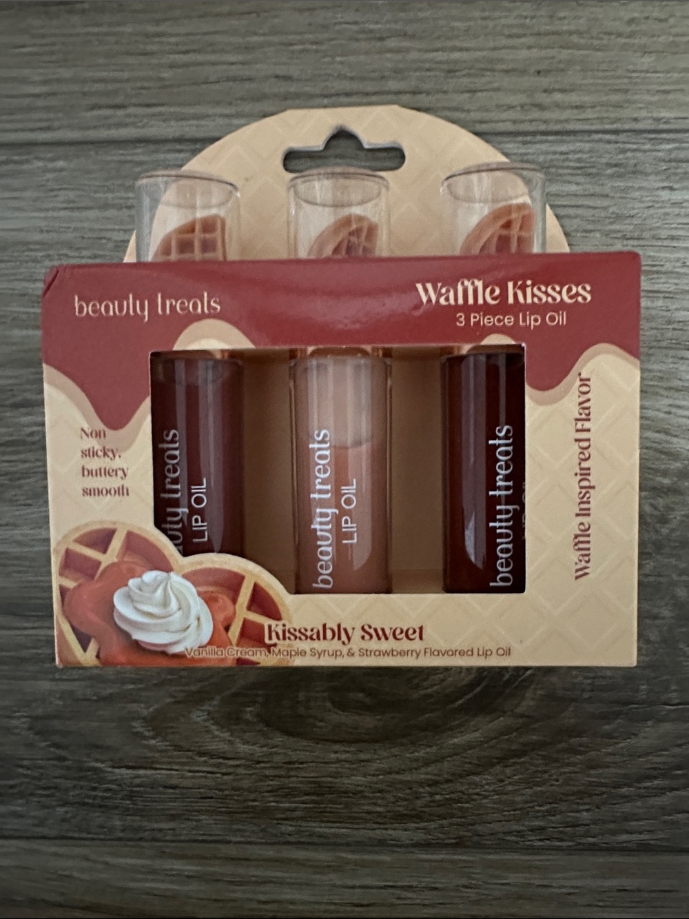 Waffle Kisses 3-Piece Lip Oil Set - Brown Shades